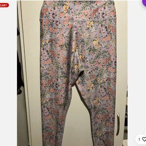 ALICE + OLIVIA Women's Purple Mini Flowers Print Leggings Size L Slick Smooth